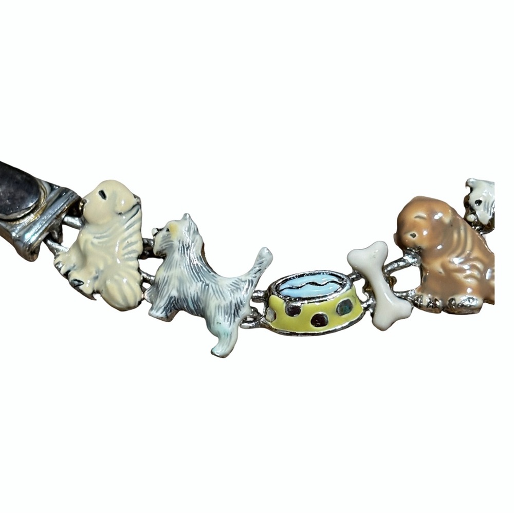 Vintage Antique Dog Charm Bracelet 1950’s Untested Estate Sale - Picture 3 of 6